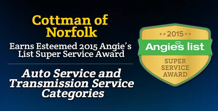 Cottman of Norfolk, VA - Angie's List Super Service Award 2015 Winners